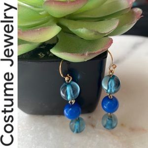 Blue Beads Drop Earrings